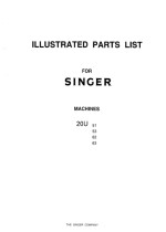 SINGER 20U51,53,62 & 63 Parts Book